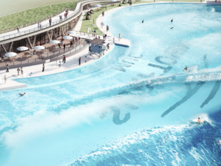 Wave Pool von o2 SURFTOWN MUC aus der Vogelperspektive
